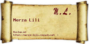 Merza Lili névjegykártya